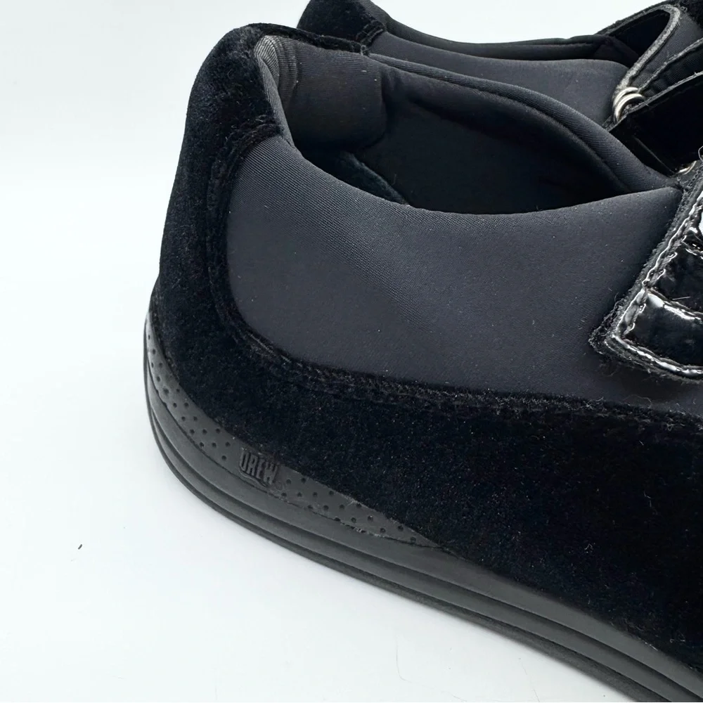 NWOT Drew Rose Black Velvet Mary Jane Flat‎ Size 10.5 WIDE Comfort Shoes